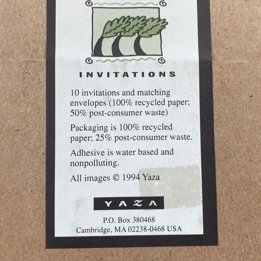 VTG Party Invitations Set of Two So fun - detachable postcard RSVP - Yaza 90s